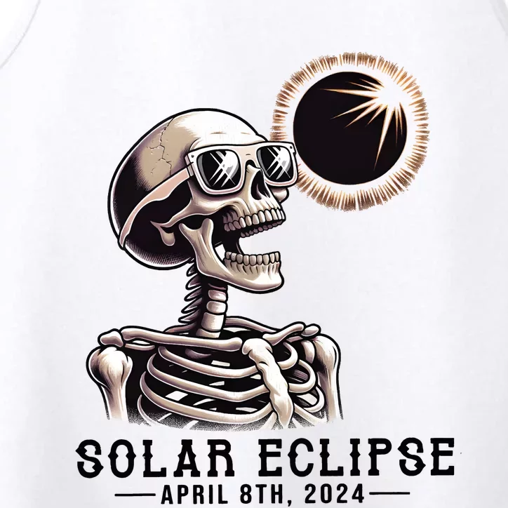 Funny Skeleton Solar Eclipse April 8th 2024 Performance Tank