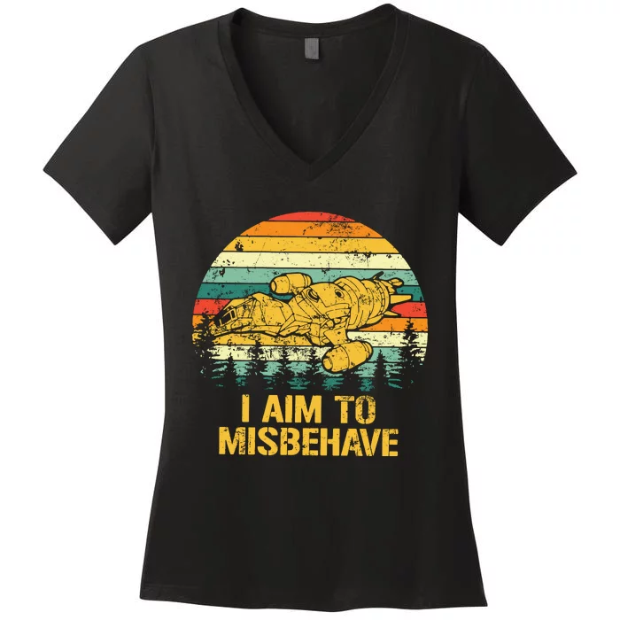 Firefly Serenity Shirt I Am To Misbehave Vintage Birthday Gift Shirt Mother Fat Women's V-Neck T-Shirt