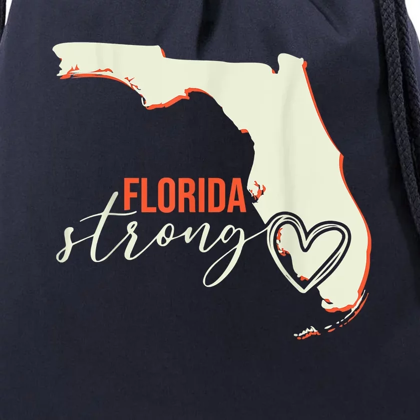 Florida Strong Support With Heart Drawstring Bag