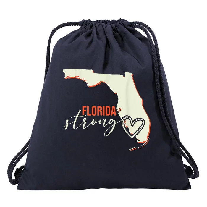 Florida Strong Support With Heart Drawstring Bag