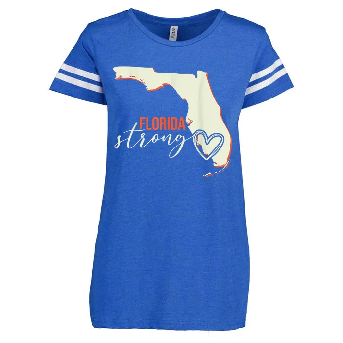 Florida Strong Support With Heart Enza Ladies Jersey Football T-Shirt