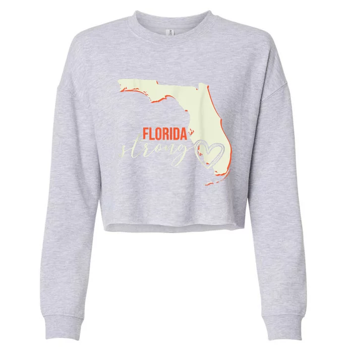 Florida Strong Support With Heart Cropped Pullover Crew