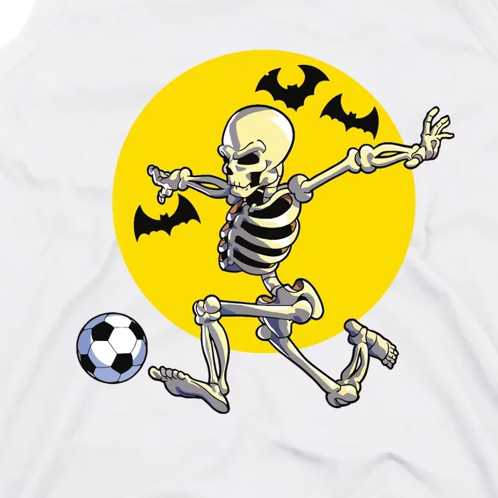 Funny Soccer Skeleton Moon Bat Halloween Costume Tank Top