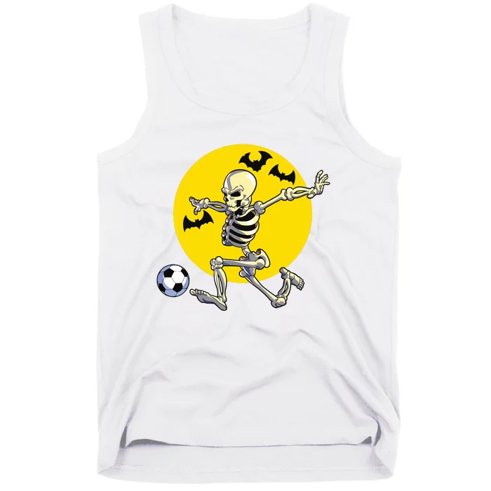 Funny Soccer Skeleton Moon Bat Halloween Costume Tank Top