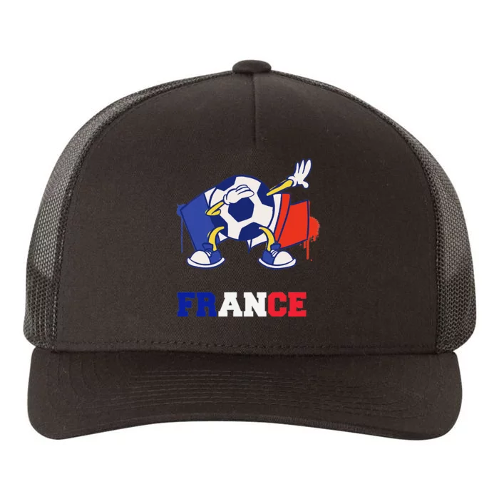 France Soccer Shirt Dabbing Soccer Ball French Flag Yupoong Adult 5-Panel Trucker Hat