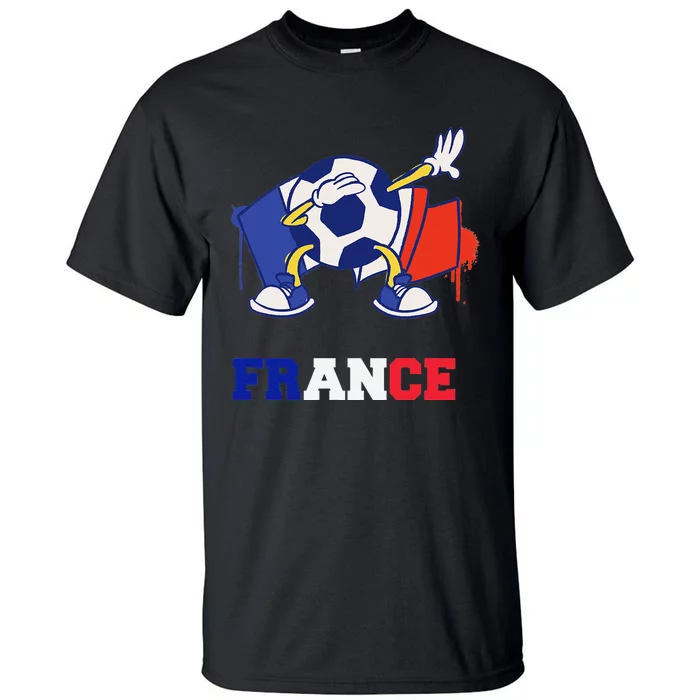 France Soccer Shirt Dabbing Soccer Ball French Flag Tall T-Shirt