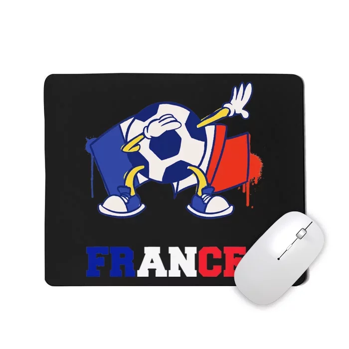 France Soccer Shirt Dabbing Soccer Ball French Flag Mousepad