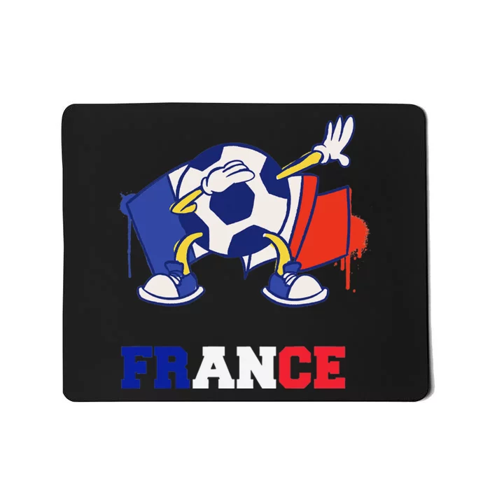 France Soccer Shirt Dabbing Soccer Ball French Flag Mousepad