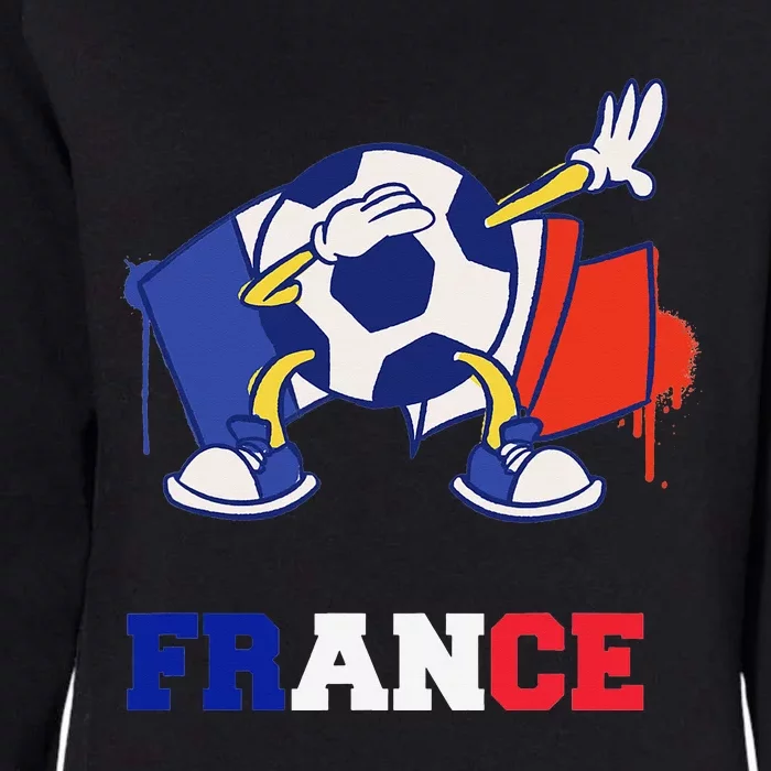 France Soccer Shirt Dabbing Soccer Ball French Flag Womens California Wash Sweatshirt