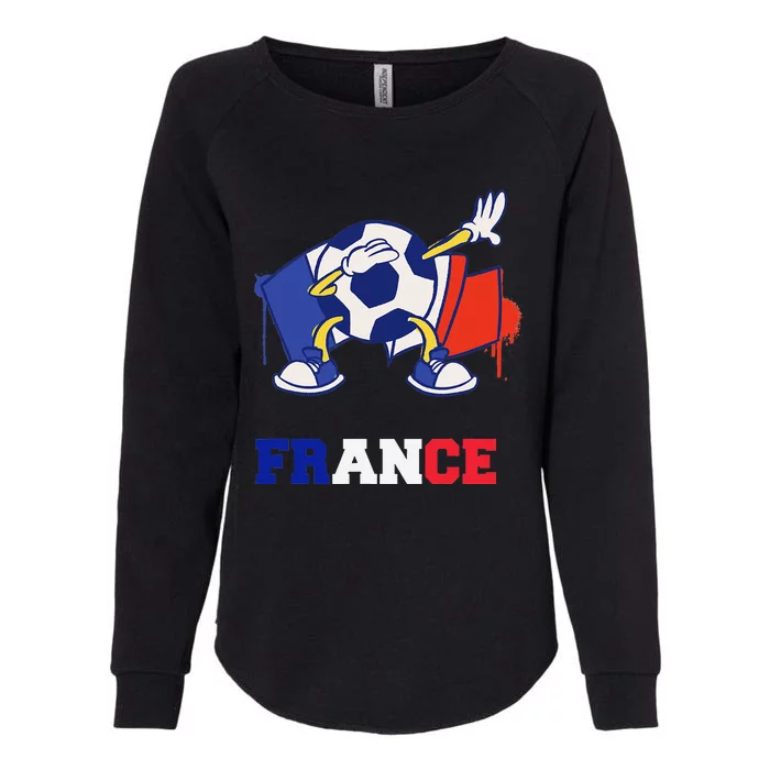 France Soccer Shirt Dabbing Soccer Ball French Flag Womens California Wash Sweatshirt