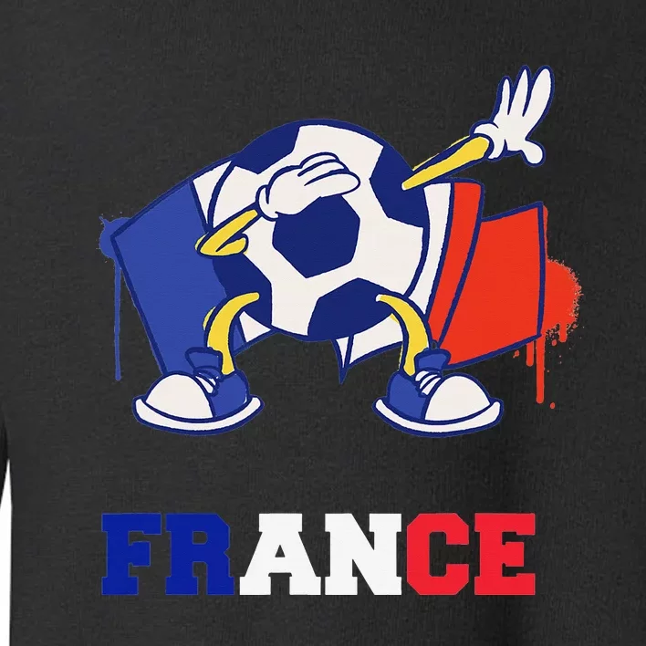 France Soccer Shirt Dabbing Soccer Ball French Flag Toddler Sweatshirt