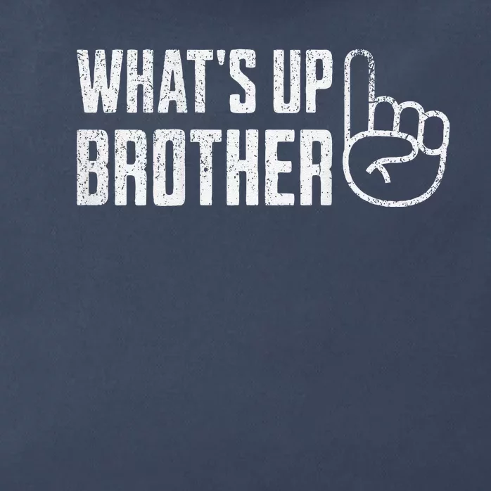 Funny Sketch Streamer Whats Up Brother Front & Back Print Zip Tote Bag