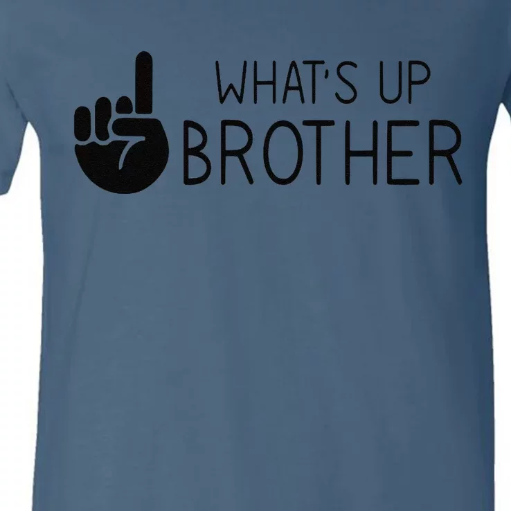 Funny Sketch Streamer Whats Up Brother V-Neck T-Shirt