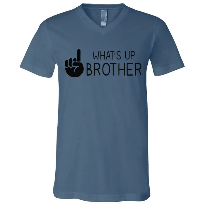 Funny Sketch Streamer Whats Up Brother V-Neck T-Shirt