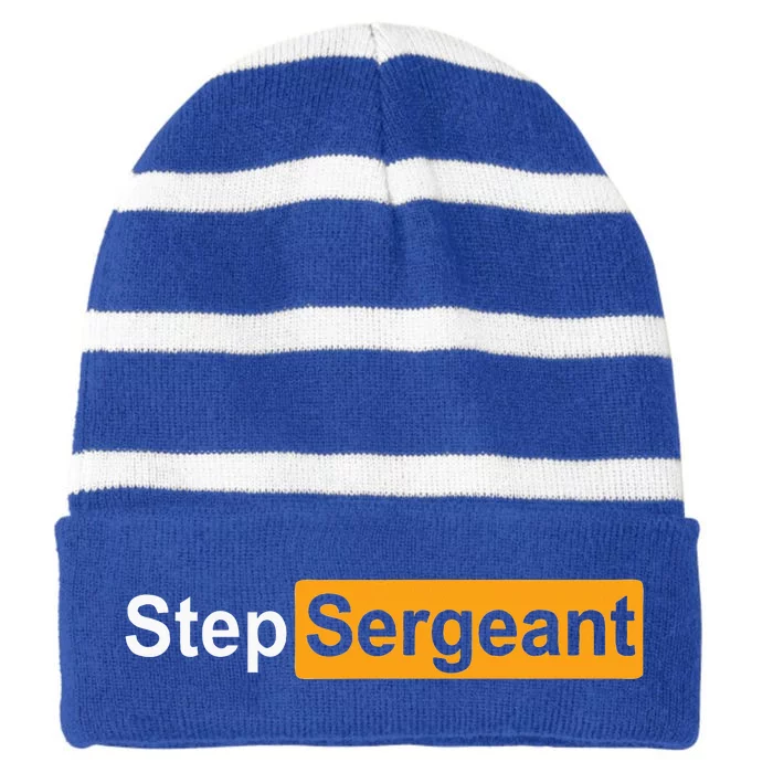 Funny Step Sergeant Striped Beanie with Solid Band