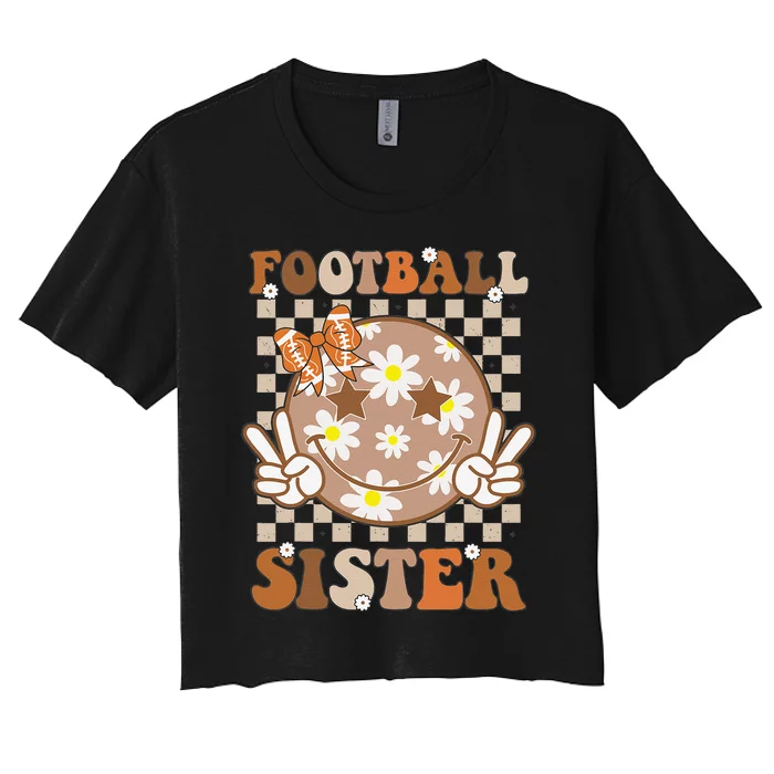 Football Sister Sport Lover Gift Women's Crop Top Tee