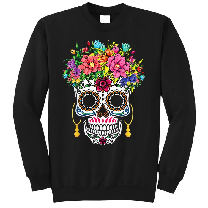 Flower Sugar Skull Souls Day Muertos Day Of Dead Sweatshirt