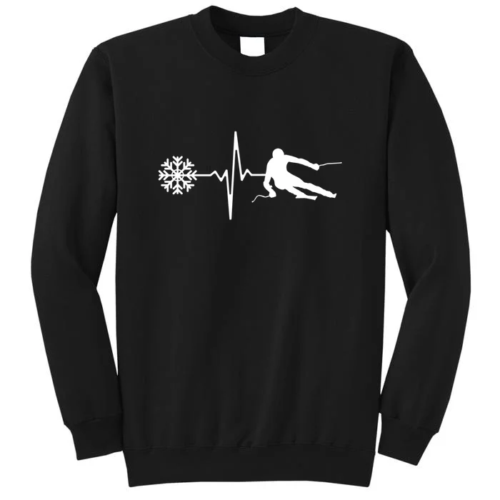 Funny Skiing Snowboard Is Life Heartbeat Snow Flake Gift Sweatshirt