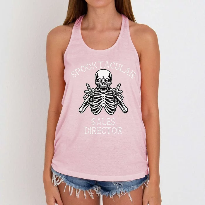 Funny Spooky Spooktacular Sales Director Halloween Women's Knotted Racerback Tank