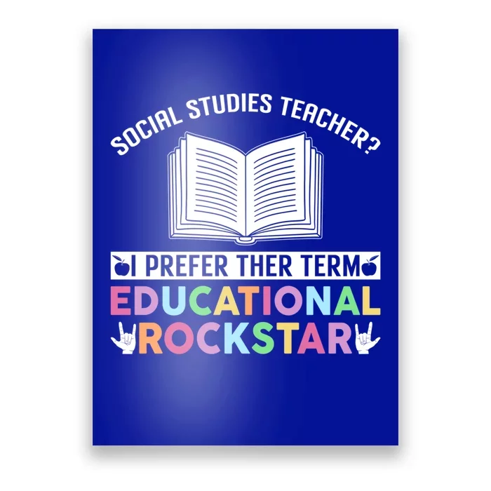 Funny Social Studies Teacher Educational Rockstar Gift Poster