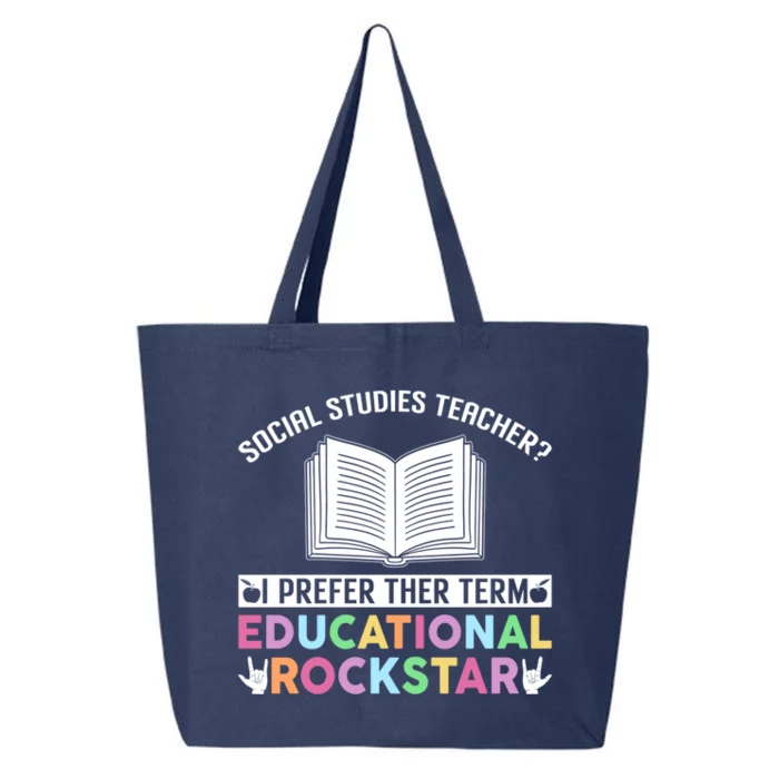 Funny Social Studies Teacher Educational Rockstar Gift 25L Jumbo Tote