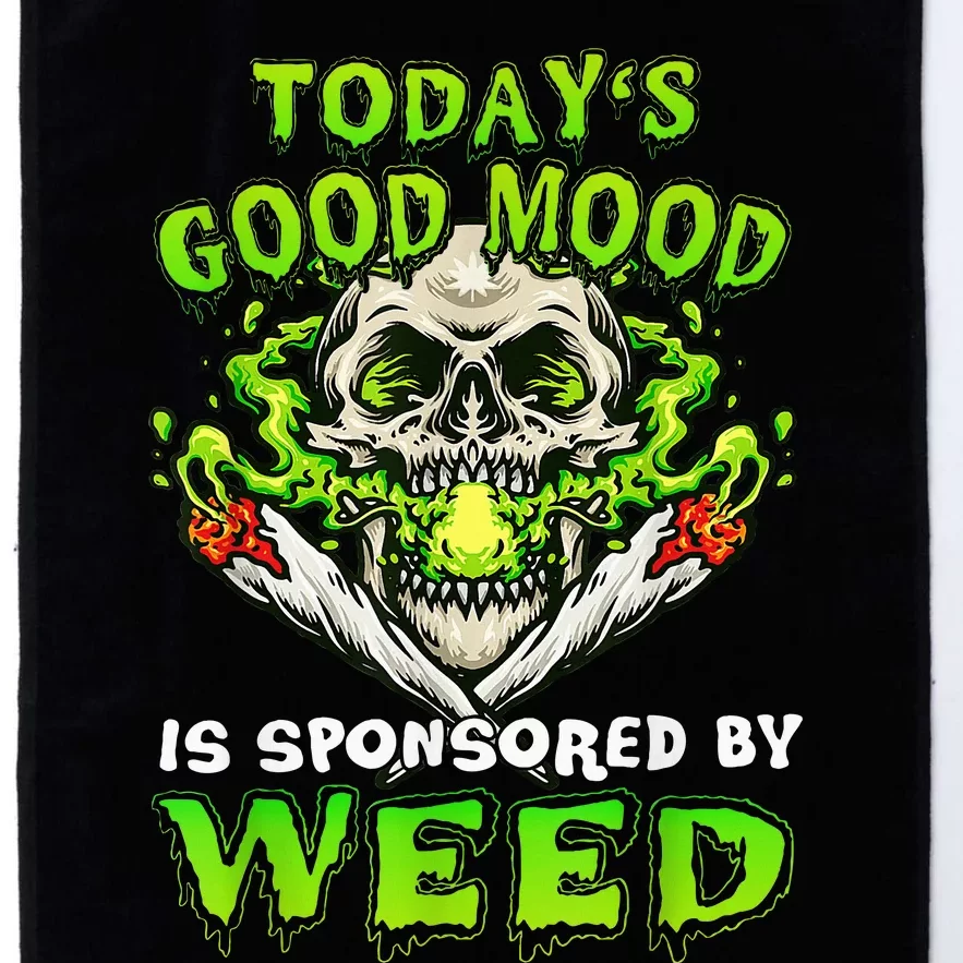 Funny Skeleton Smoking Weed Cannabis Marijuana Leaves Skull Platinum Collection Golf Towel