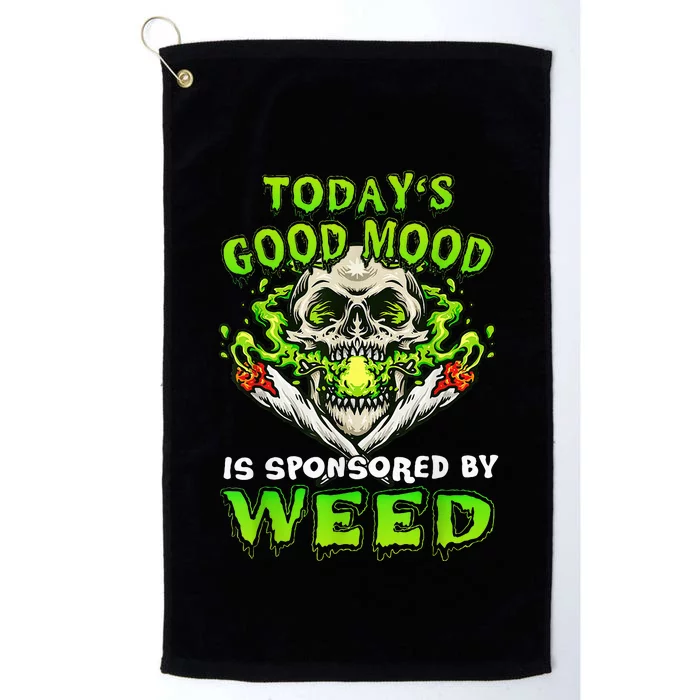 Funny Skeleton Smoking Weed Cannabis Marijuana Leaves Skull Platinum Collection Golf Towel