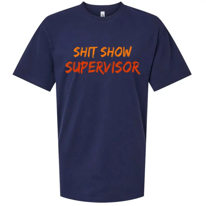 Funny Shit Show Supervisor Hilarious Vintage Mom Boss Sueded Cloud Jersey T-Shirt