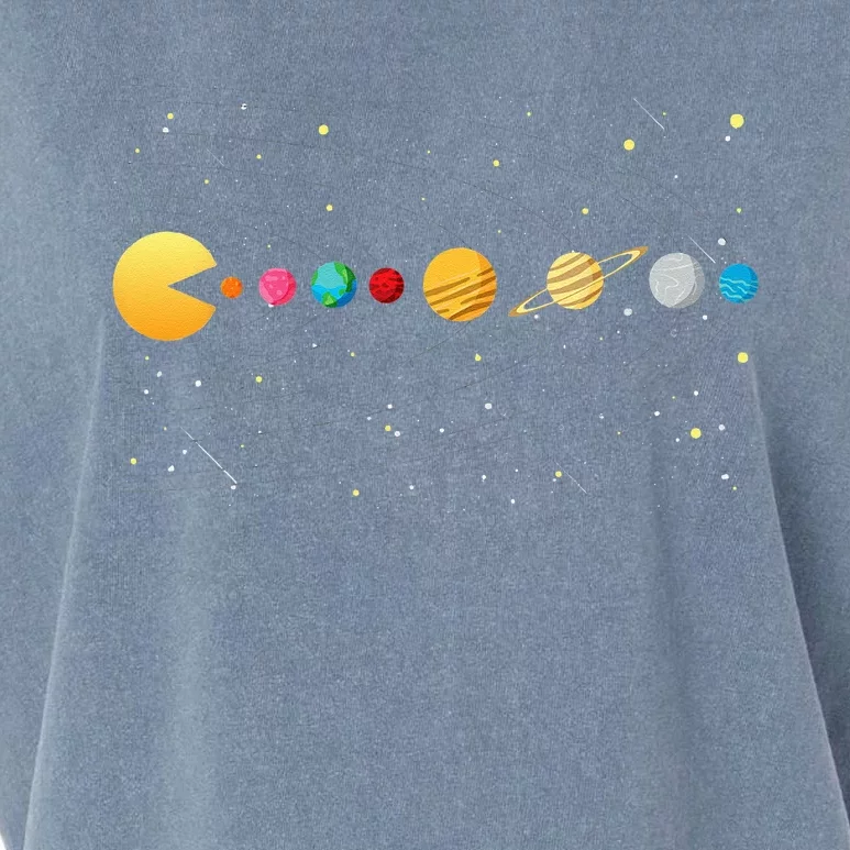 Funny Solar System Astronauts Space Video Games Garment-Dyed Women's Muscle Tee