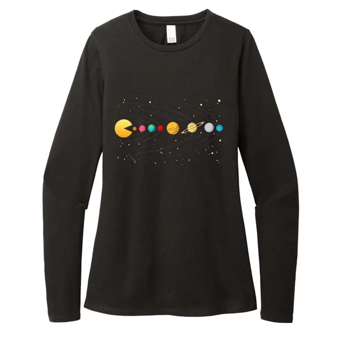 Funny Solar System Astronauts Space Video Games Womens CVC Long Sleeve Shirt