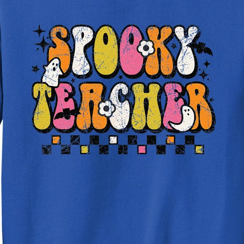 Funny Spooky Season Retro Spooky Teacher Halloween Costume Tall Sweatshirt