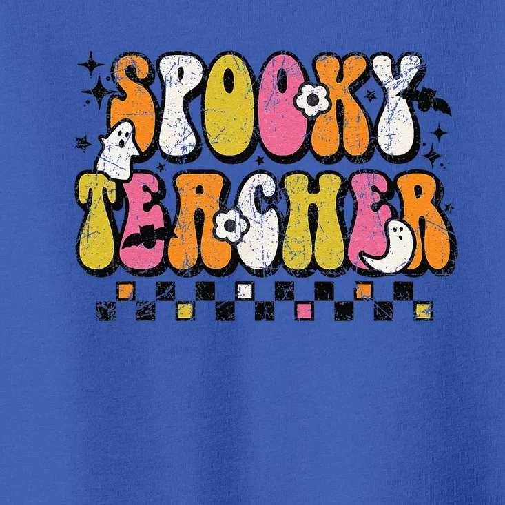 Funny Spooky Season Retro Spooky Teacher Halloween Costume Toddler T-Shirt