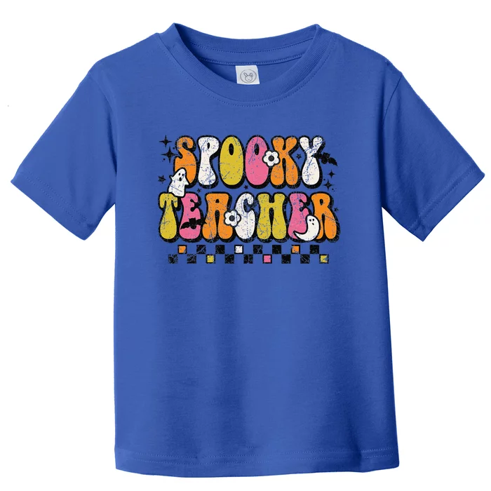 Funny Spooky Season Retro Spooky Teacher Halloween Costume Toddler T-Shirt