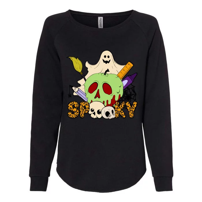 Funny Spooky Season Retro Spooky Teacher Halloween Costume Gift Womens California Wash Sweatshirt