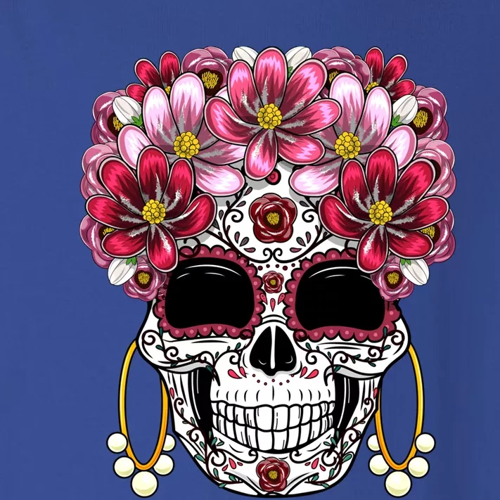 Floral Sugar Skull Day Of The Dead Dia De Muertos Gift Meaningful Gift Toddler Long Sleeve Shirt