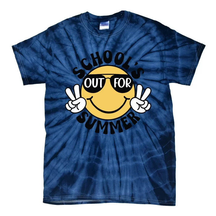 Funny Smiley Schools Out For Summer Tie-Dye T-Shirt