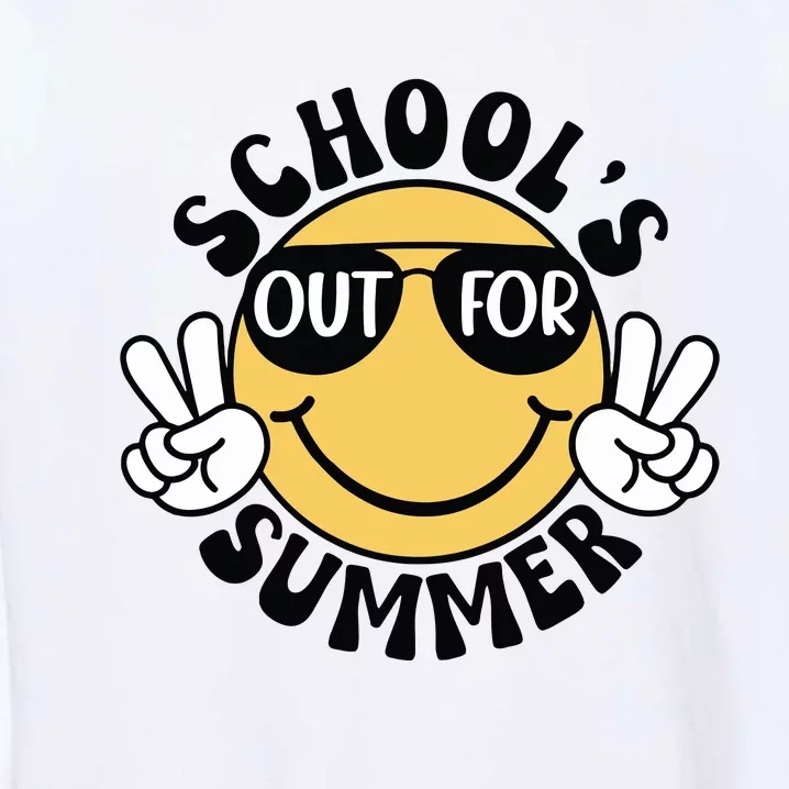 Funny Smiley Schools Out For Summer Garment-Dyed Sweatshirt