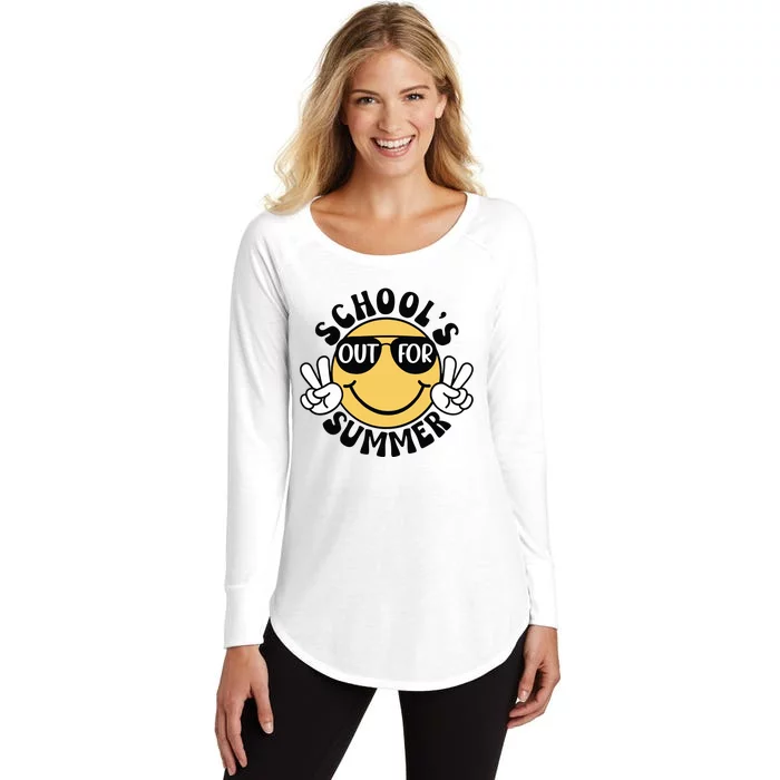 Funny Smiley Schools Out For Summer Women's Perfect Tri Tunic Long Sleeve Shirt