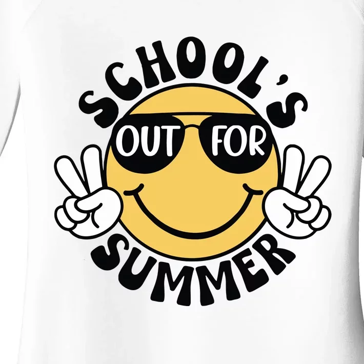 Funny Smiley Schools Out For Summer Women's Perfect Tri Tunic Long Sleeve Shirt