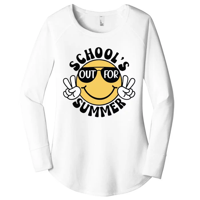 Funny Smiley Schools Out For Summer Women's Perfect Tri Tunic Long Sleeve Shirt