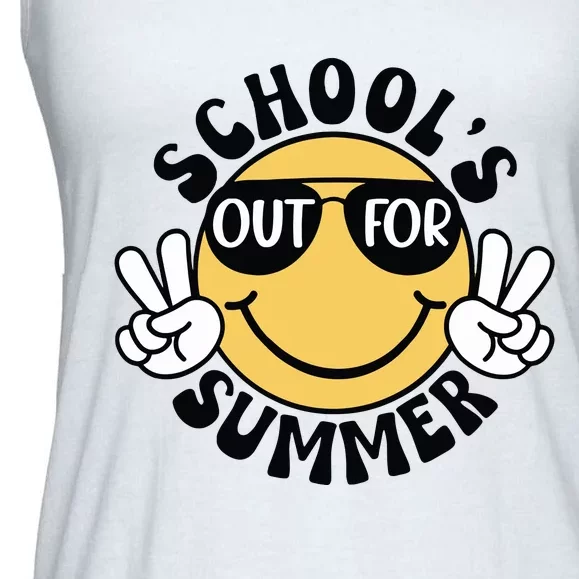 Funny Smiley Schools Out For Summer Ladies Essential Flowy Tank