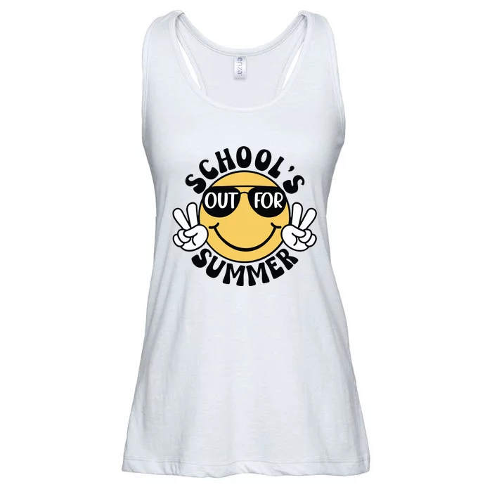 Funny Smiley Schools Out For Summer Ladies Essential Flowy Tank