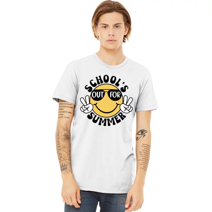 Funny Smiley Schools Out For Summer Premium T-Shirt