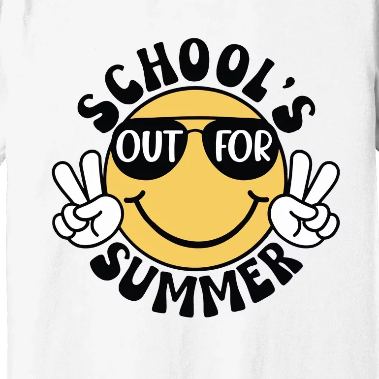 Funny Smiley Schools Out For Summer Premium T-Shirt