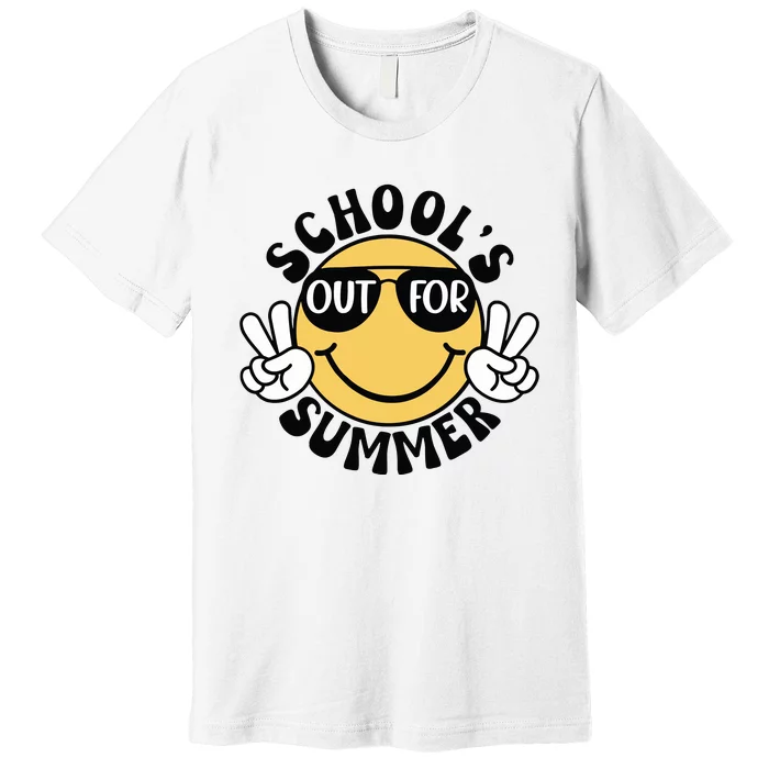 Funny Smiley Schools Out For Summer Premium T-Shirt