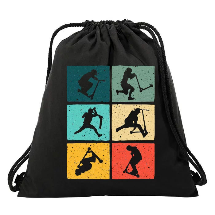 Funny Scooters Stunt Vintage Art For Women Best Riders Drawstring Bag