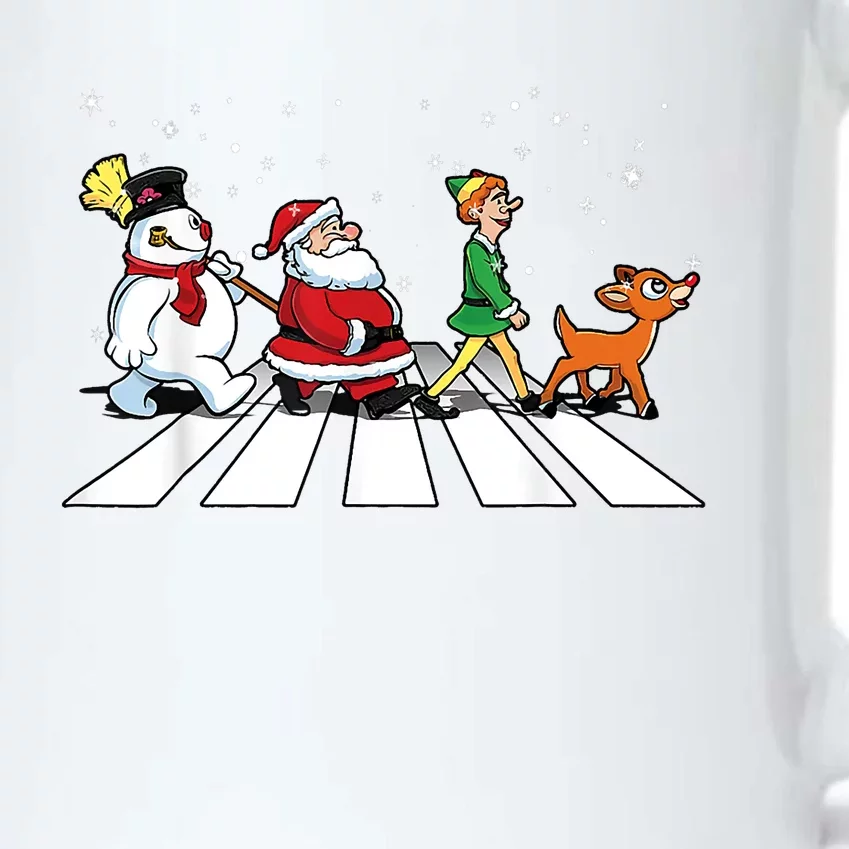 Funny Santa Snowman Elf Reindeer Christmas Abbeys Road Black Color Changing Mug