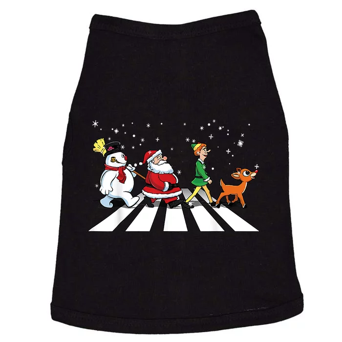 Funny Santa Snowman Elf Reindeer Christmas Abbeys Road Doggie Tank