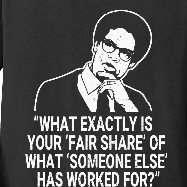 Fair Share Sowell Quotes Thomas Economist Black History Kids Long Sleeve Shirt