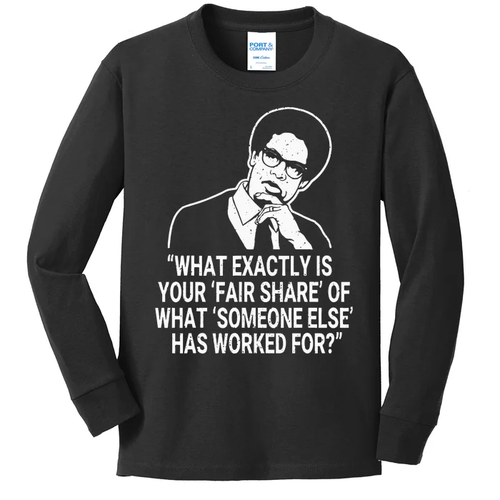 Fair Share Sowell Quotes Thomas Economist Black History Kids Long Sleeve Shirt